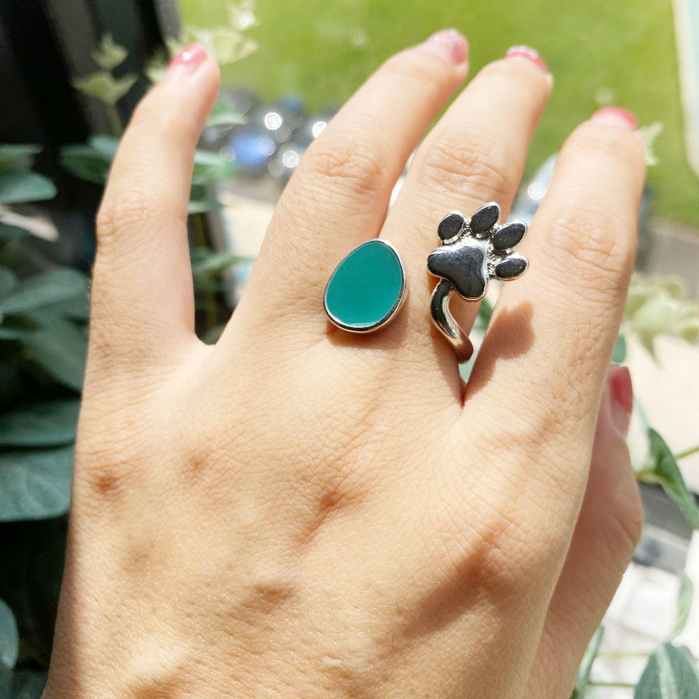 Stone Paw Twist Ring