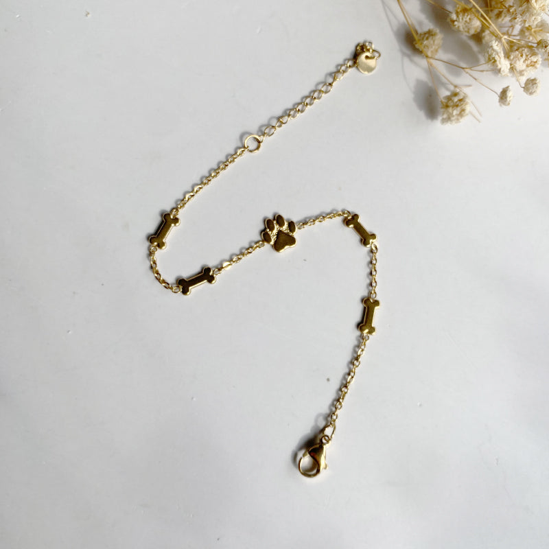 Golden Paw & Bones Link Bracelet