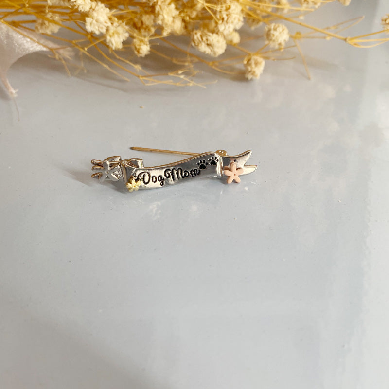 Dog Mom Ribbon Brooch