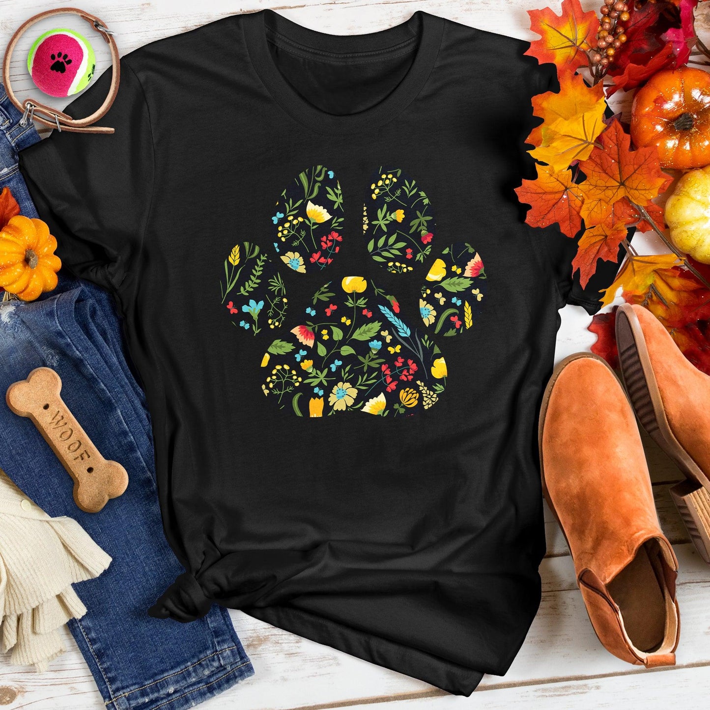 Floral Paw Print Tee