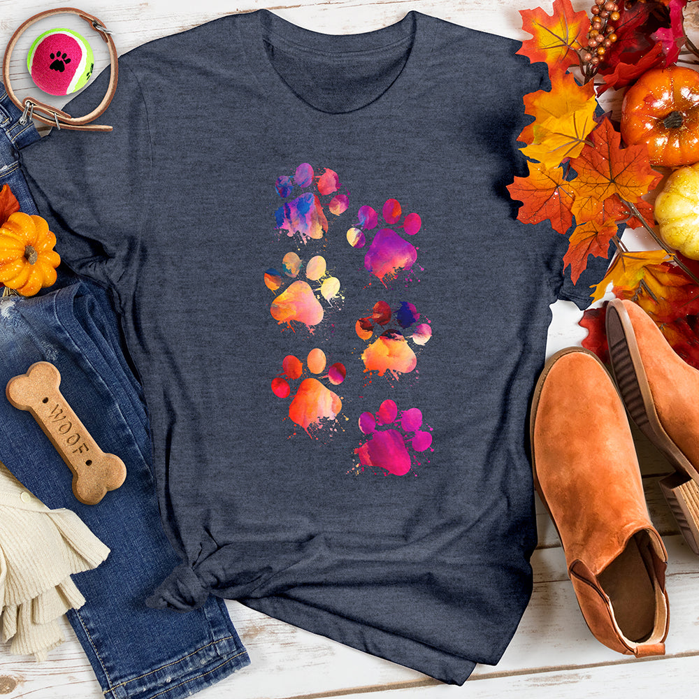 Vibrant Paw Splash Tee
