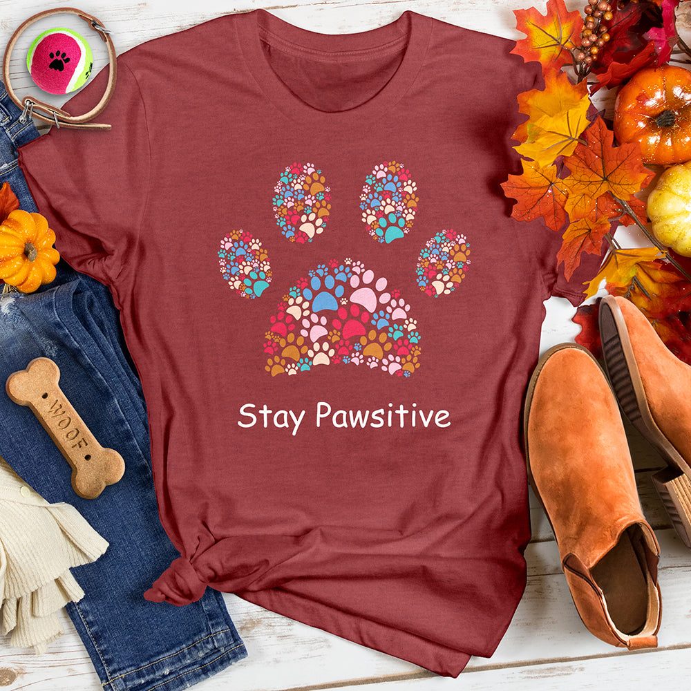 Large Stay Pawsitive Paw Tee
