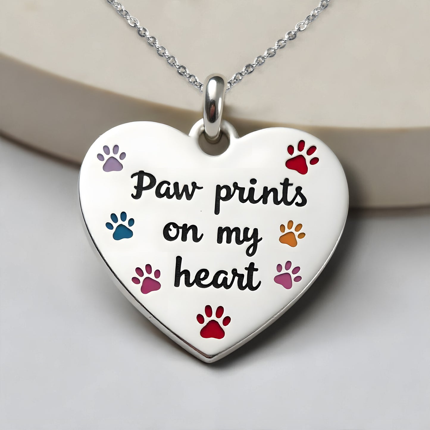 Paw Prints On My Heart Necklace