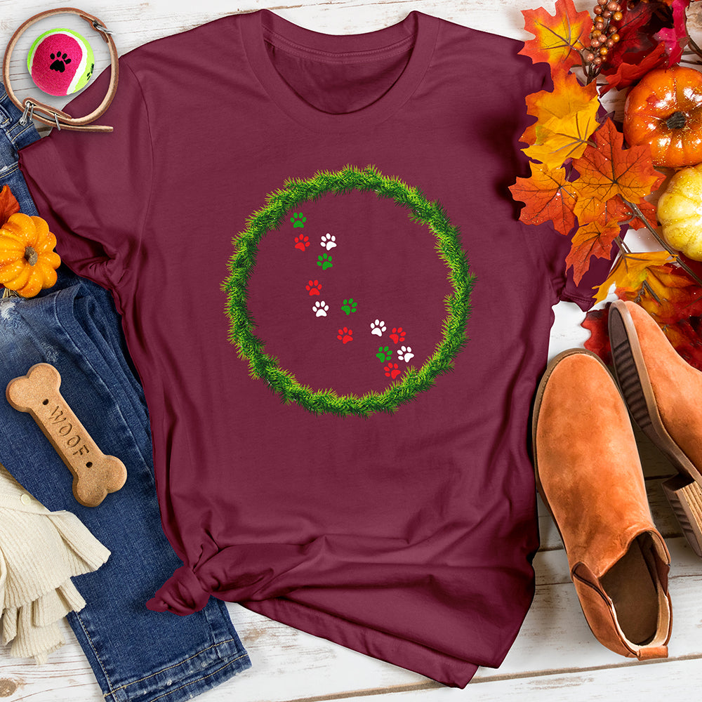 Paw Holiday Wreath Tee