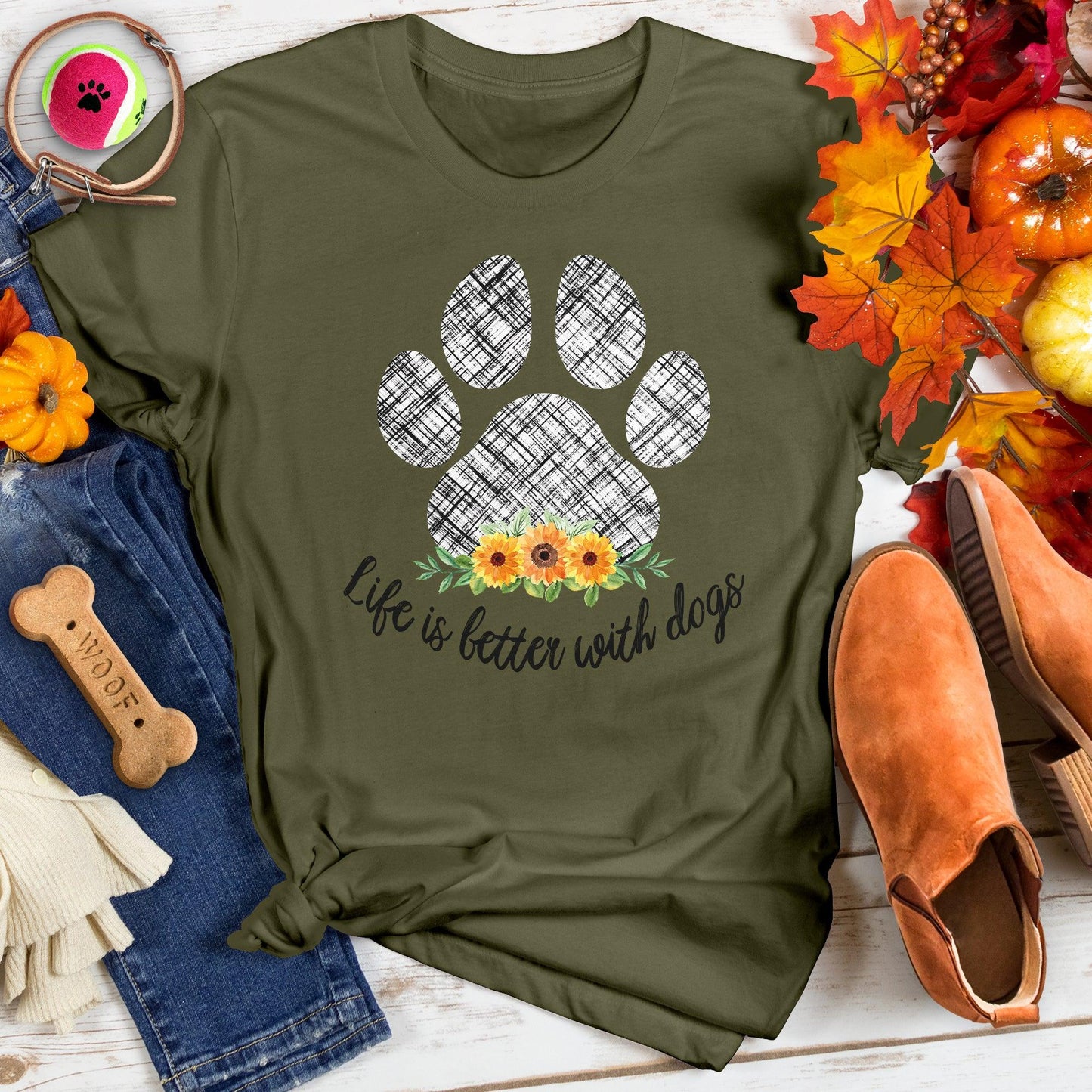 Life is Better with Dogs Sunflower Tee