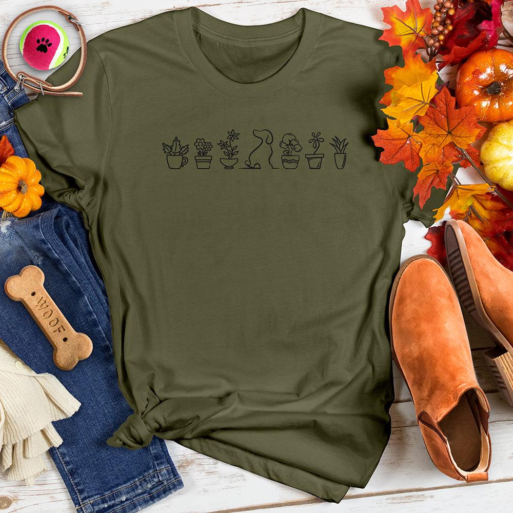 Potted Plants Dog Tee