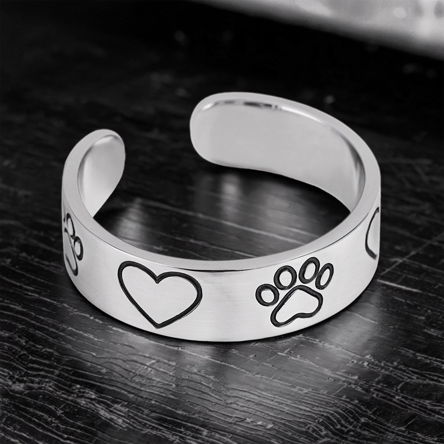 Heart Paw Minimalist Ring