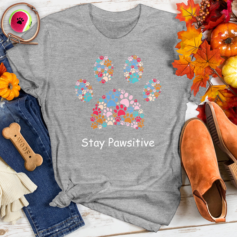 Large Stay Pawsitive Paw Tee