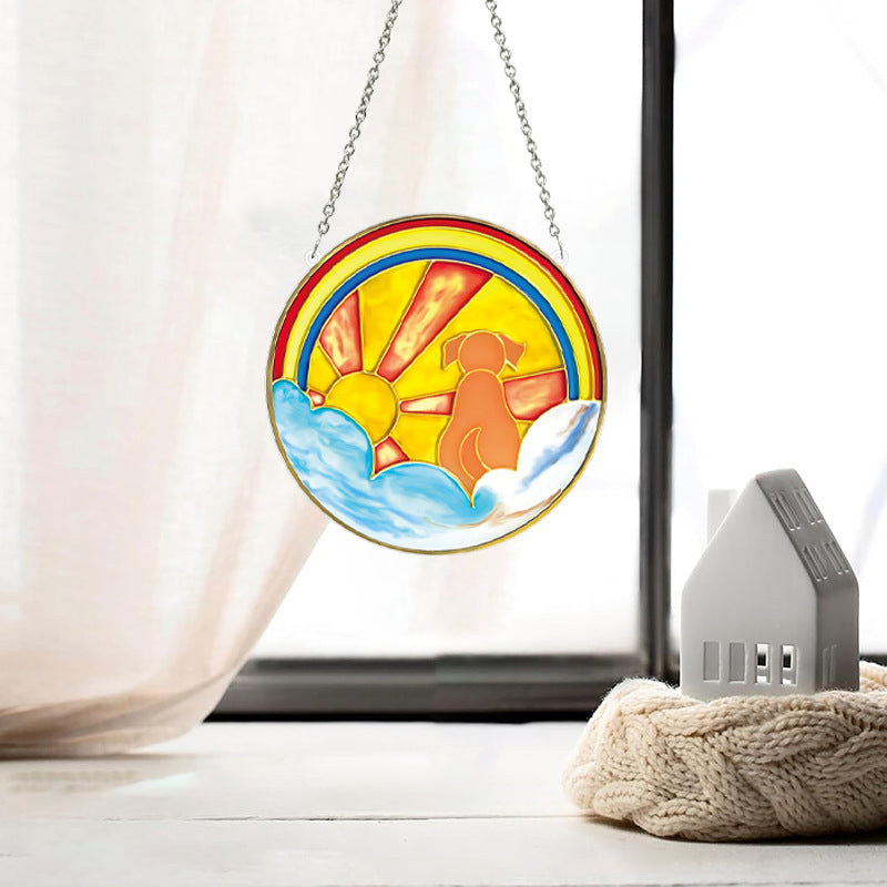 Sunsetting Sky Dog Suncatcher