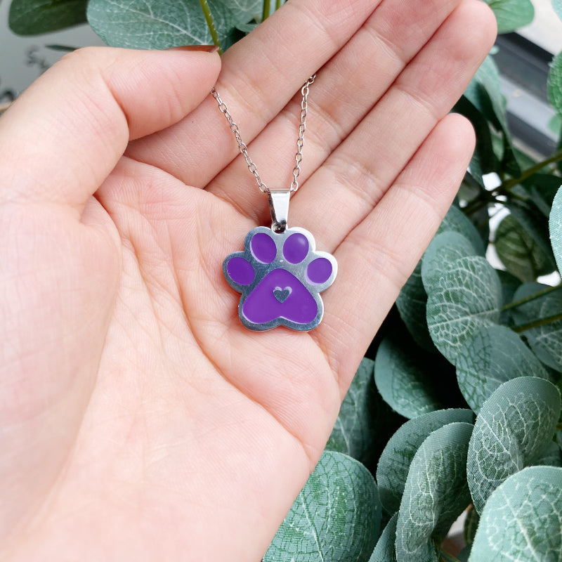 Violet Paw Love Necklace