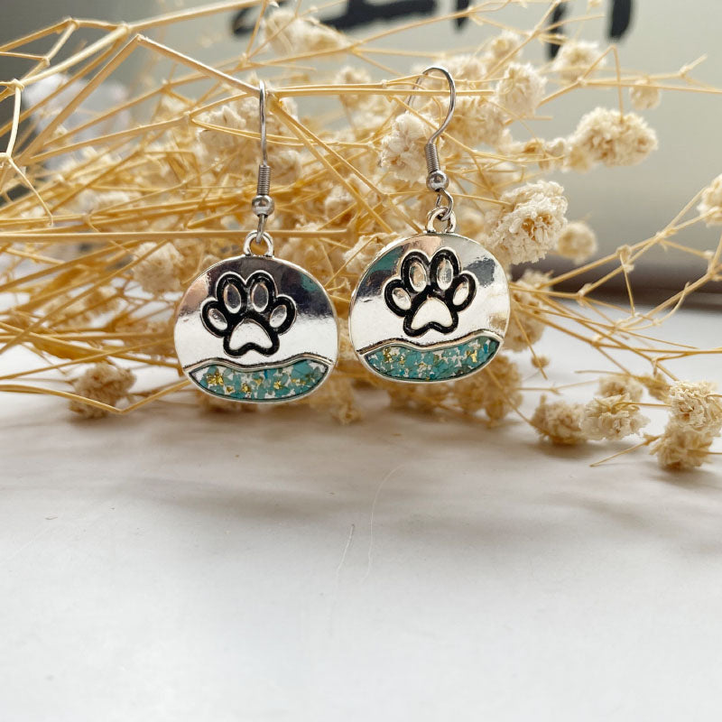 Turquoise Paw Horizon Earrings