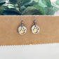 Golden Paw Circle Drop Earrings