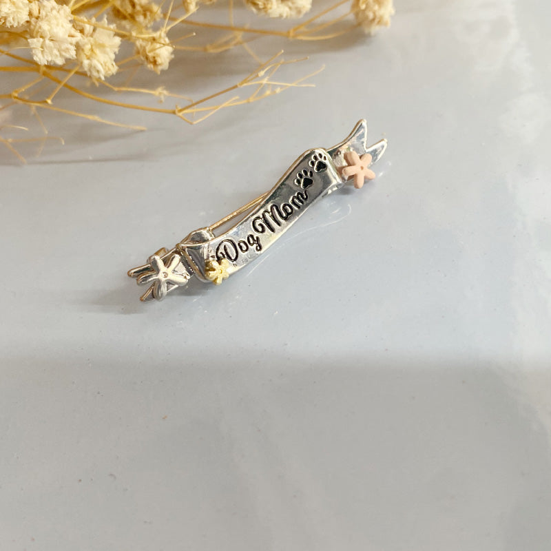 Dog Mom Ribbon Brooch