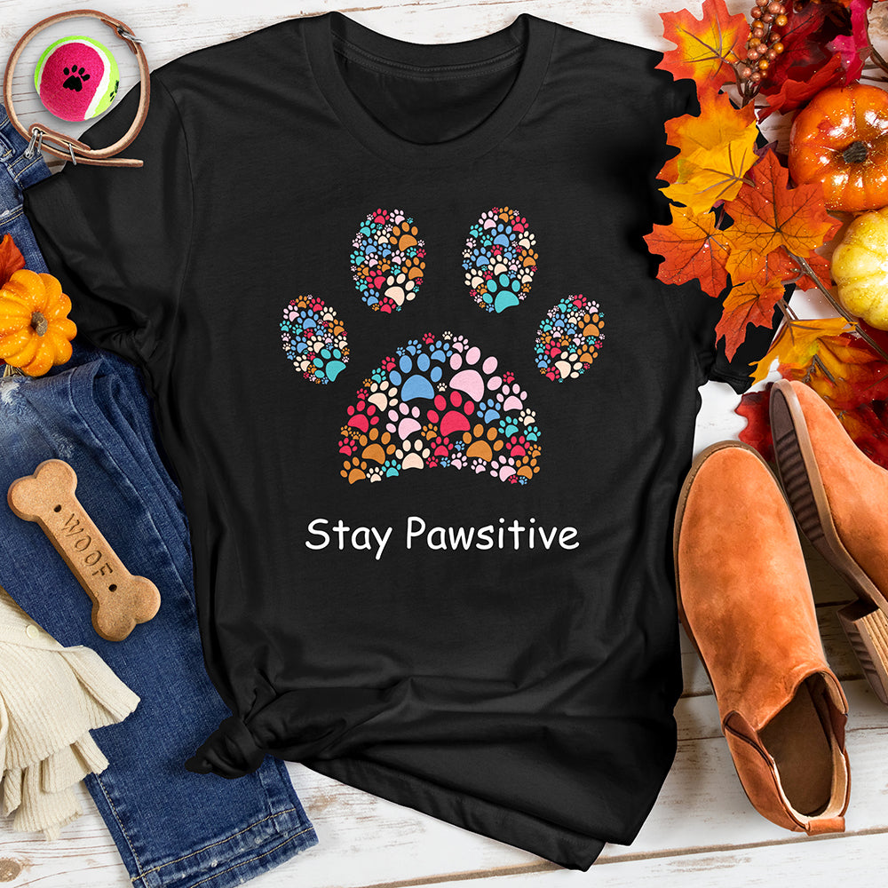 Large Stay Pawsitive Paw Tee