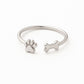 Silver Paw & Bone Hug Ring