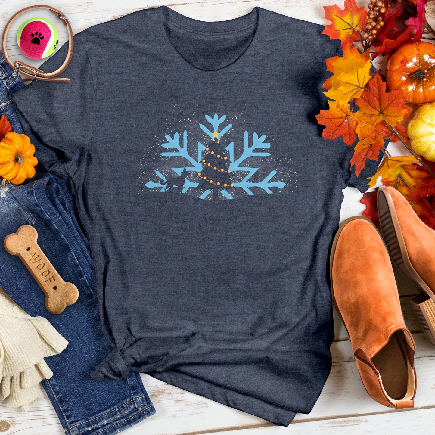 Snowflake Pup & Tree Tee