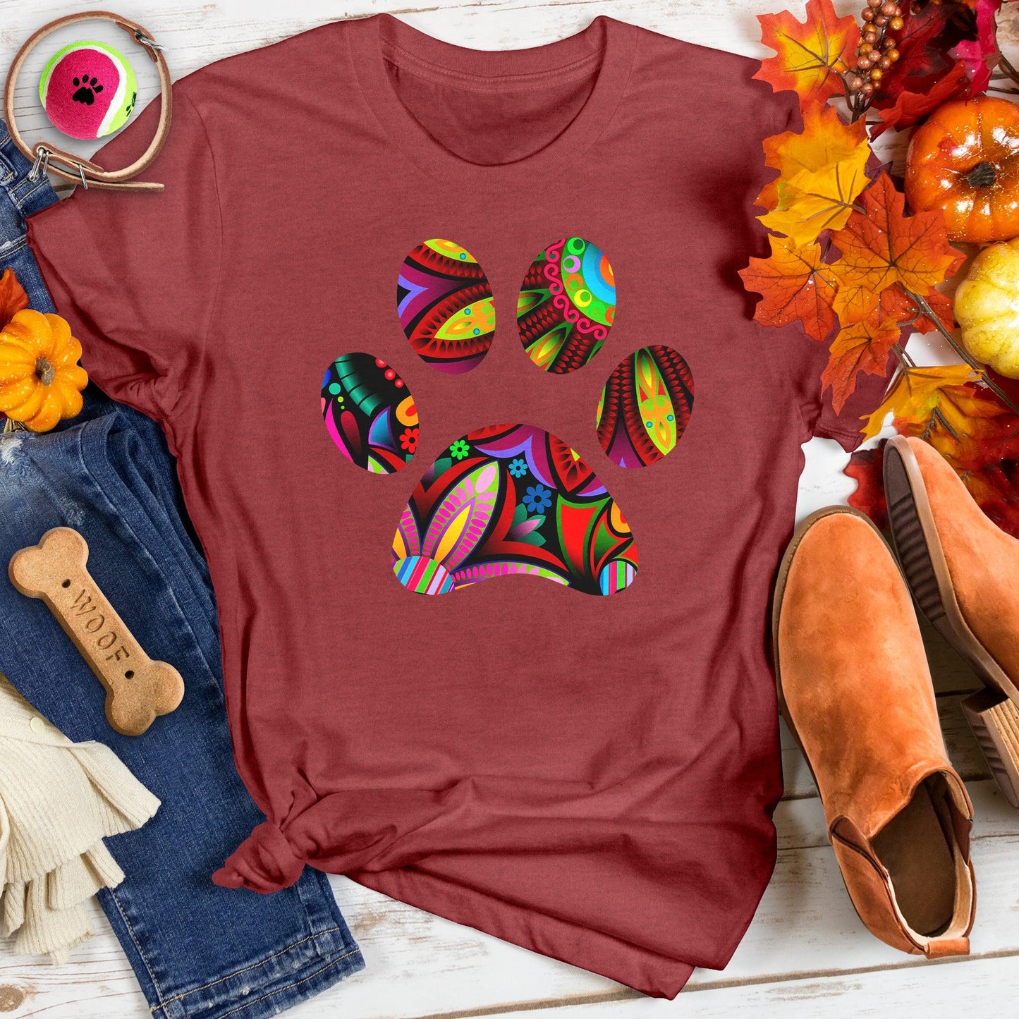 Flower Ornament Paw Tee