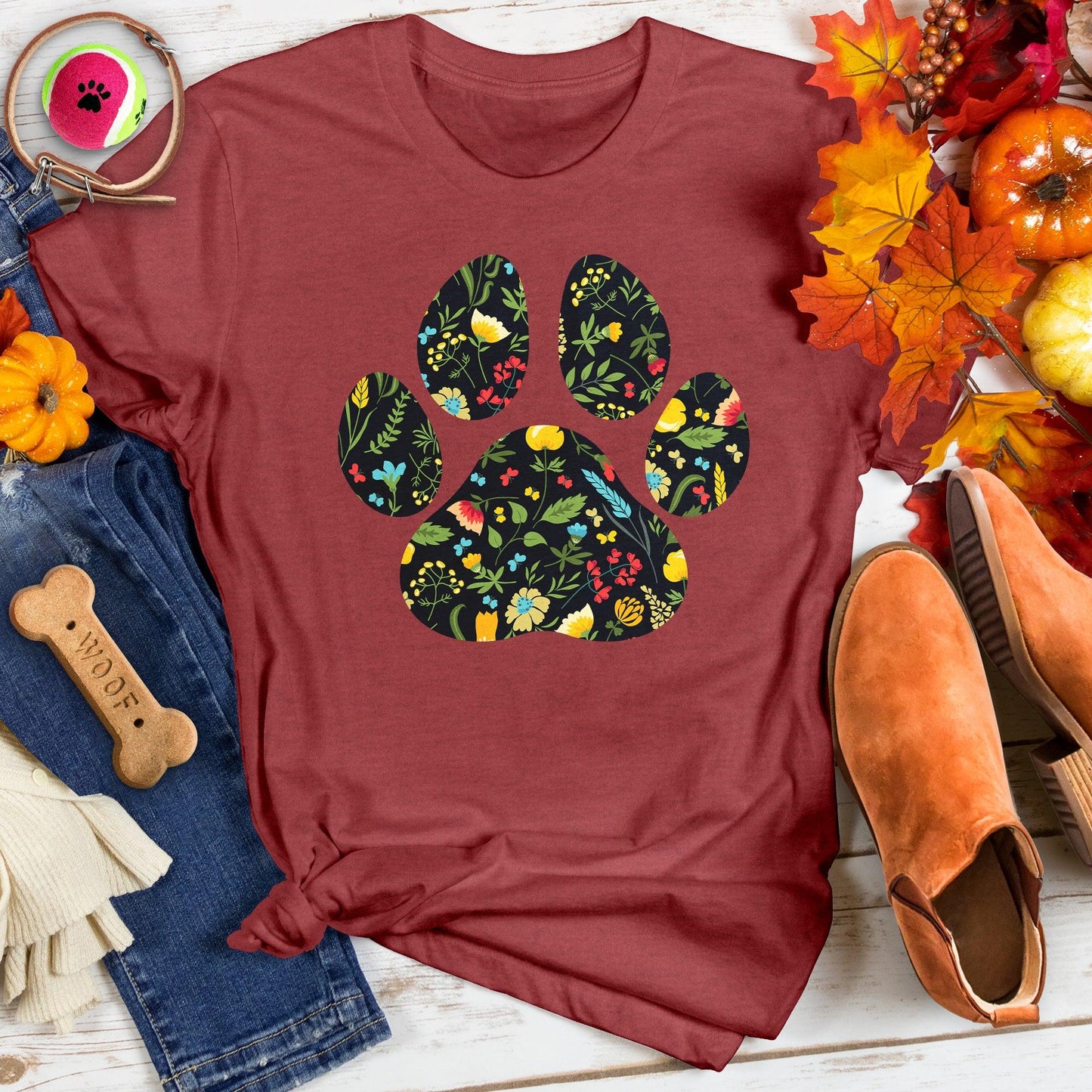 Floral Paw Print Tee