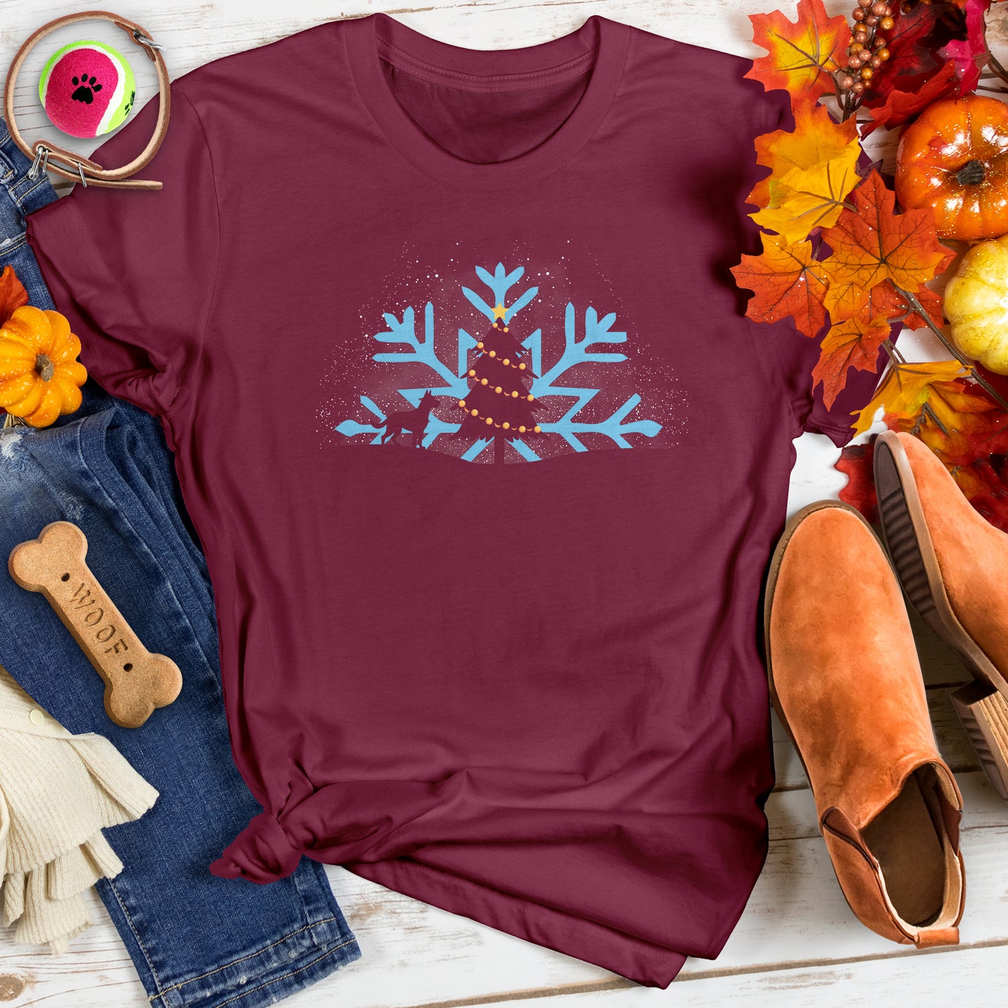 Snowflake Pup & Tree Tee