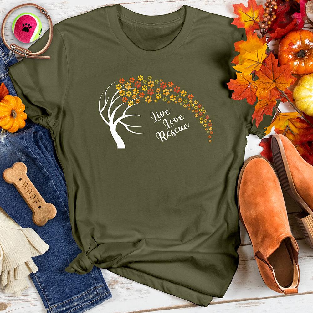 Live Love Rescue Falling Leaves Tee