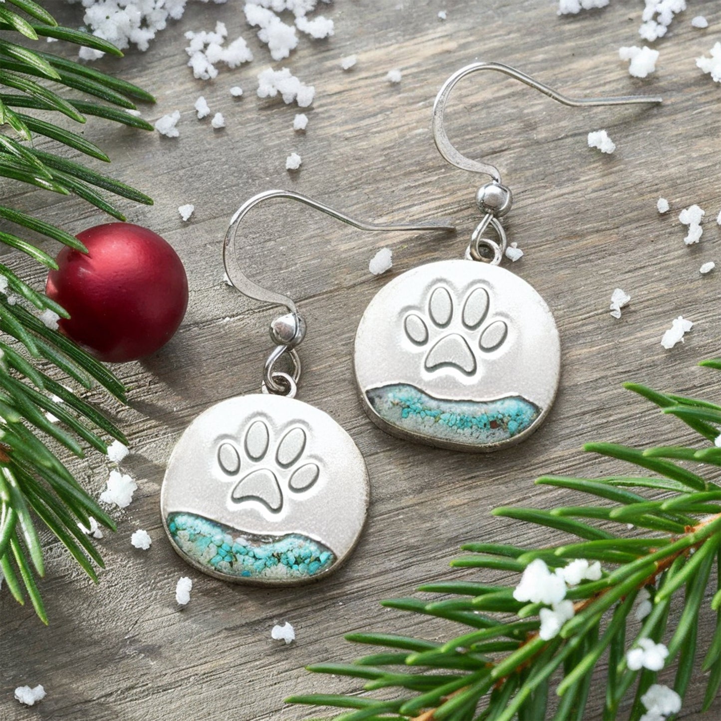 Turquoise Paw Horizon Earrings
