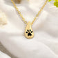Golden Paw Teardrop Necklace