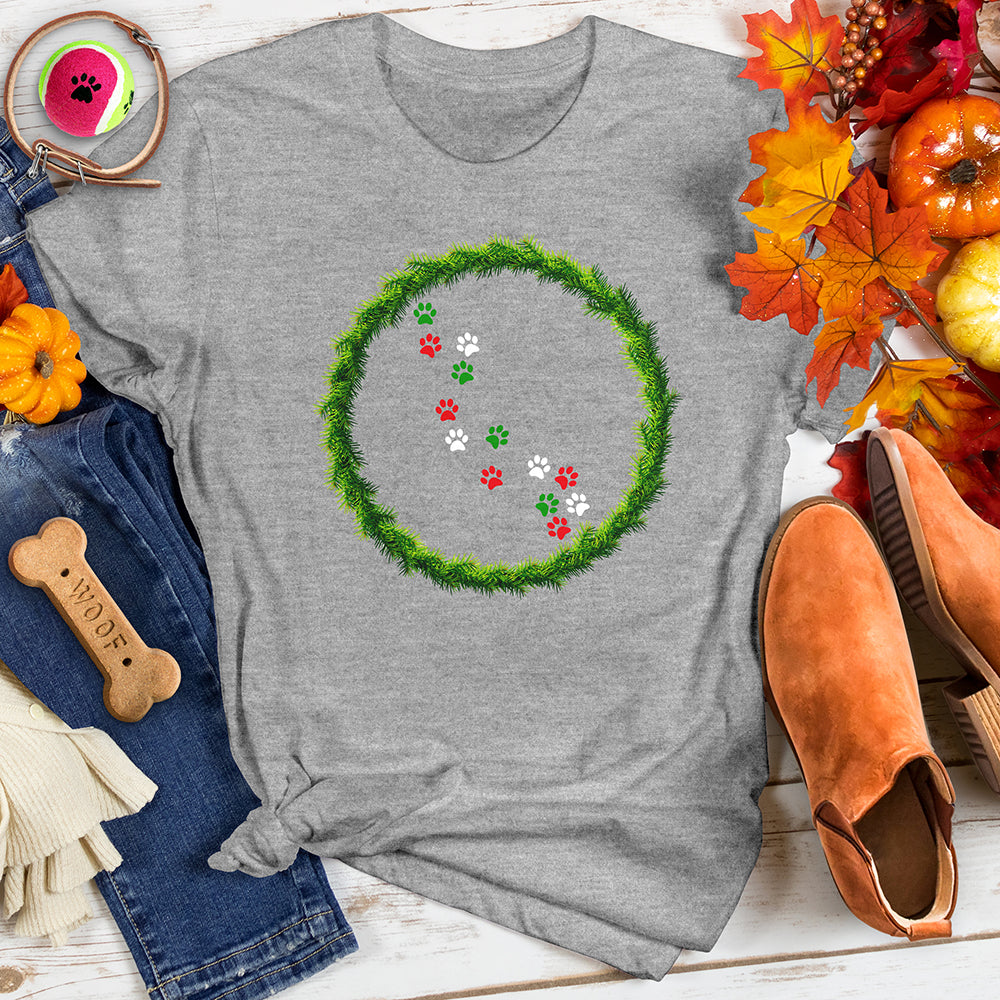 Paw Holiday Wreath Tee