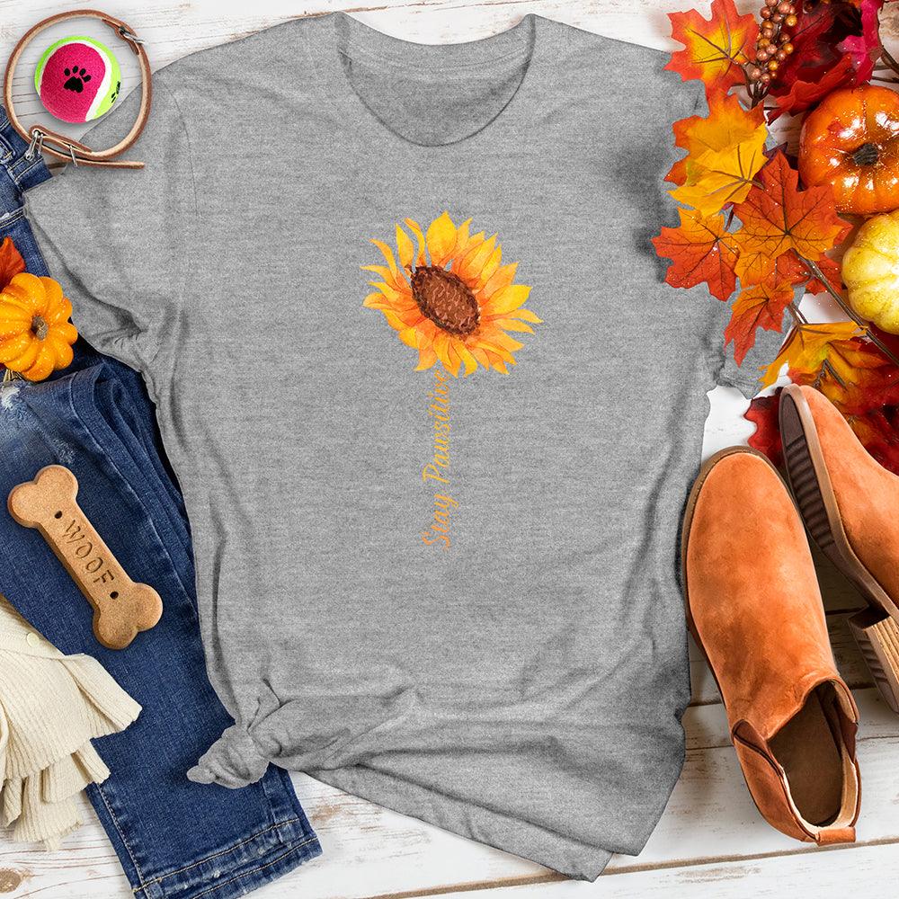 Stay Pawsitive Sunflower Art Tee