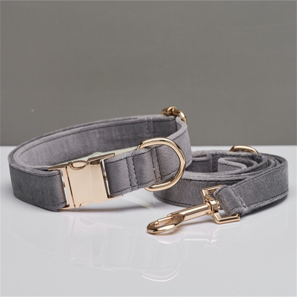 Velvet Dog Collar & Leash