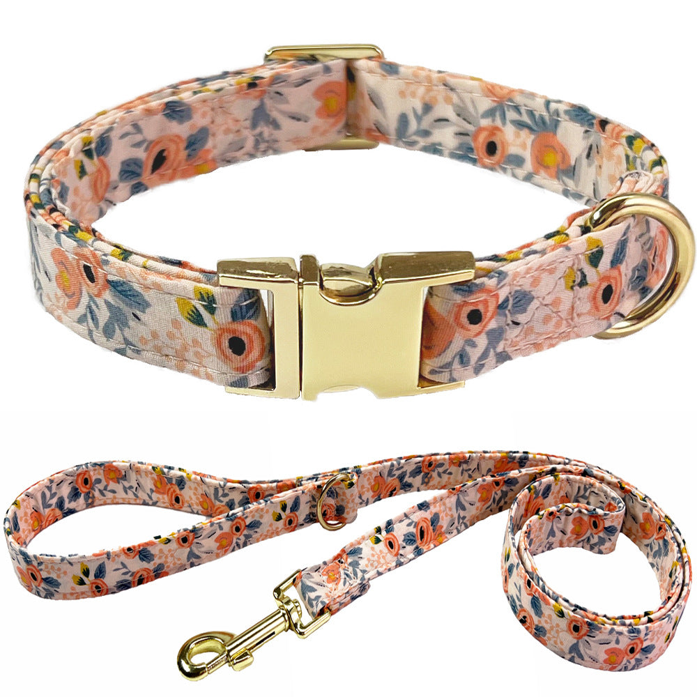 Floral Pearl Dog Collar & Leash