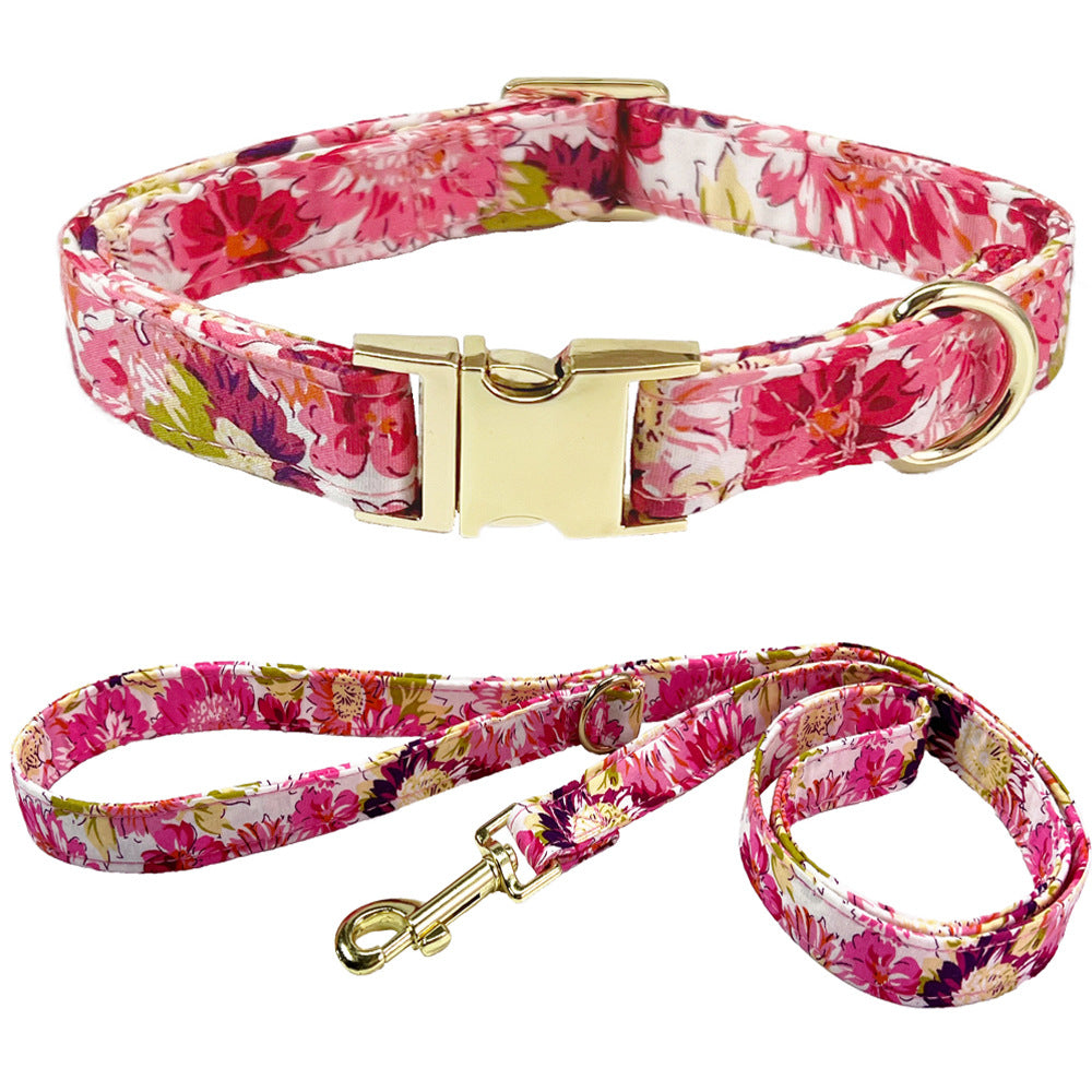 Floral Pearl Dog Collar & Leash