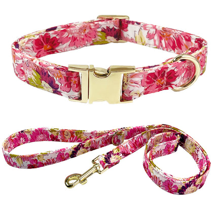 Floral Pearl Dog Collar & Leash