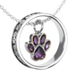 Paw Halo Birthstone Necklaces