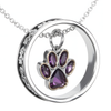 Paw Halo Birthstone Necklaces