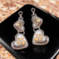 Golden Paws Heart Drop Earrings