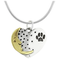 A Piece of My Heart Moon Paw Necklace